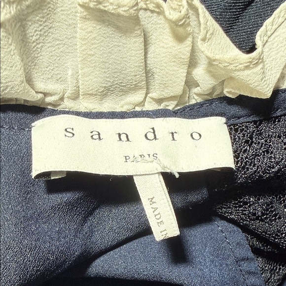 Sandro Battements Pleated Lace Dress - Picture 9 of 11